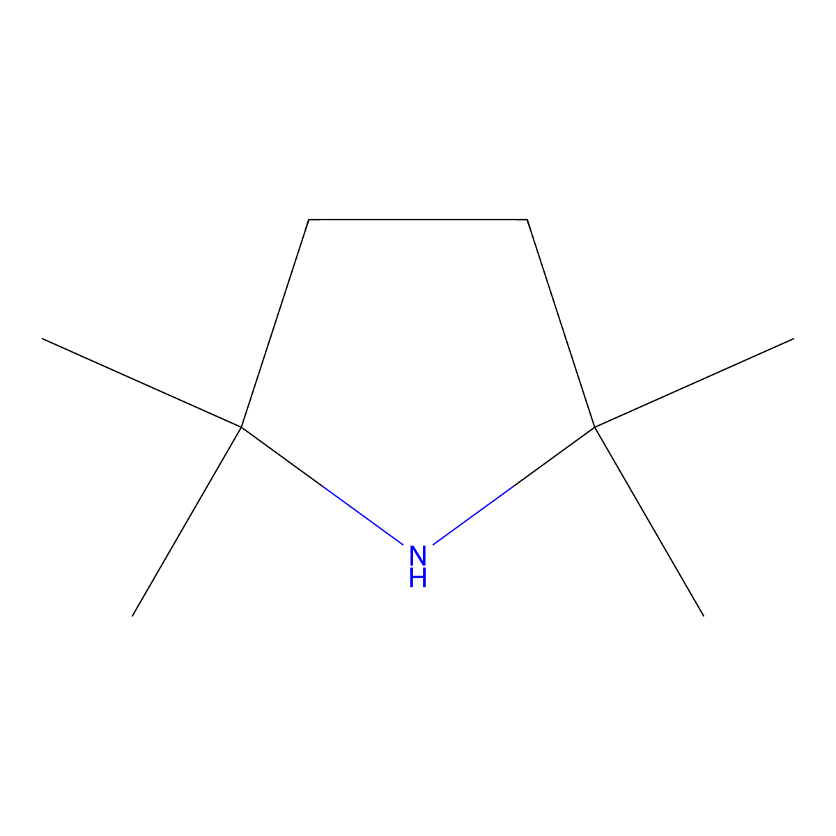 2,2,5,5-Tetramethylpyrrolidine molecular structure, CAS 4567-22-0