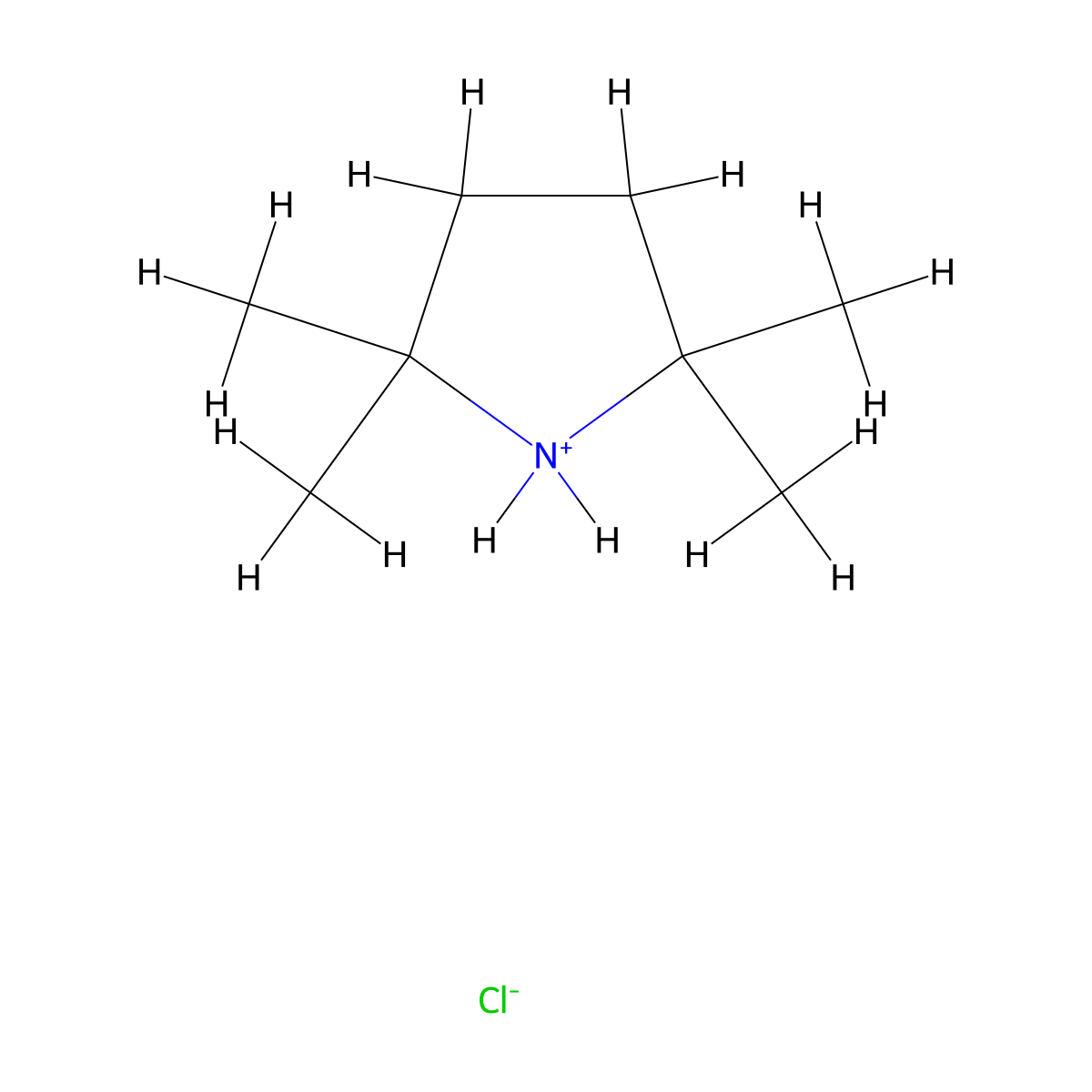 Pyrrolidine,2,2,5,5-tetramethyl-, hydrochloride (1:1) molecular structure, CAS 4567-23-1