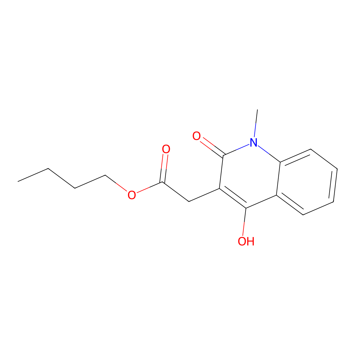 Butyl (4-hydroxy-1-methyl-2-oxo-1,2-dihydroquinolin-3-yl)acetate molecular structure, CAS 4567-27-5