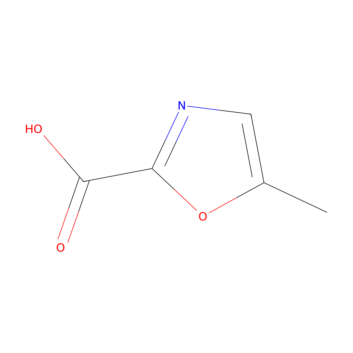 5-Methyloxazole-2-carboxylic acid molecular structure, CAS 45676-69-5