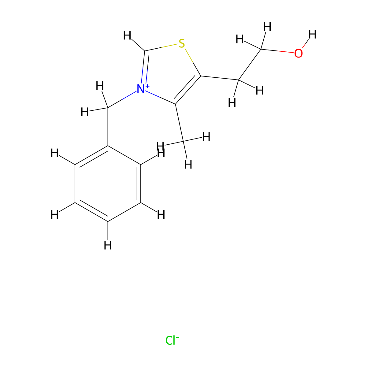 3-Benzyl-5-(2-hydroxyethyl)-4-methylthiazolium chloride molecular structure, CAS 4568-71-2