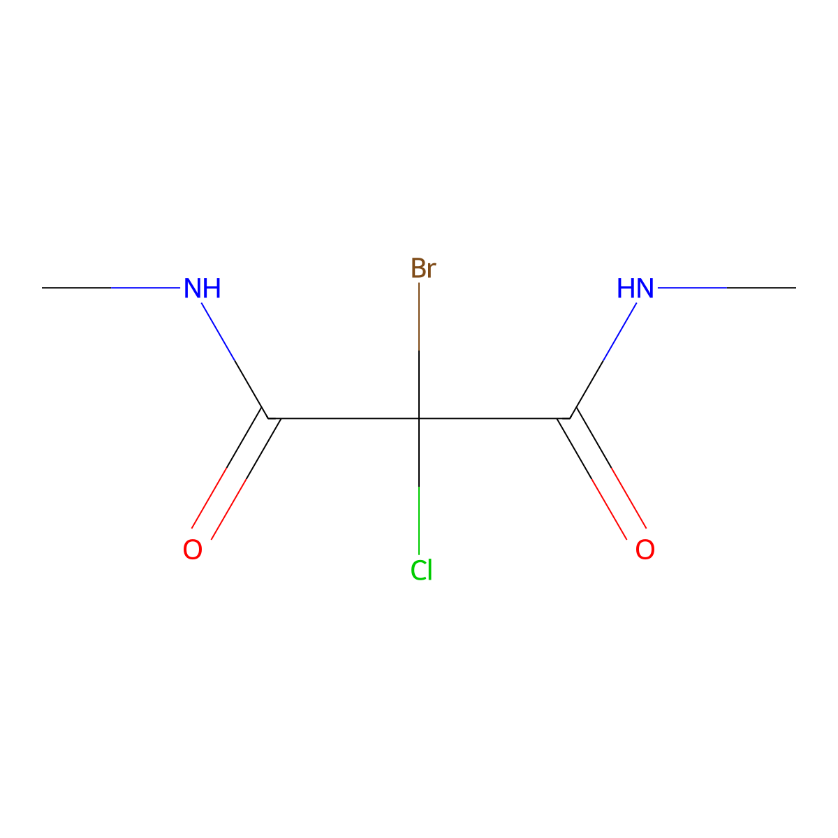2-Bromo-2-chloro-N,N'-dimethylmalonamide molecular structure, CAS 4568-74-5