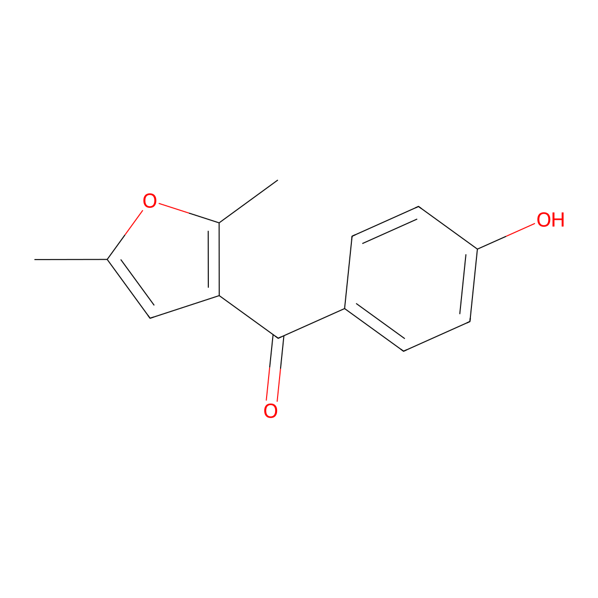 (2,5-Dimethyl-3-furanyl)(4-hydroxyphenyl)methanone molecular structure, CAS 4568-81-4