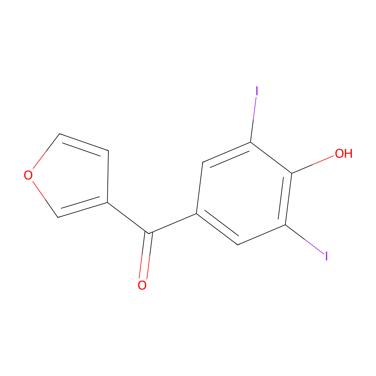Ketone, 3,5-diiodo-4-hydroxyphenyl 2-furyl molecular structure, CAS 4568-82-5