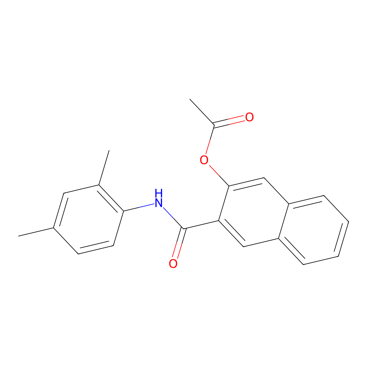2-[N-(2,4-Dimethylphenyl)carbamoyl]-3-naphthyl acetate molecular structure, CAS 4569-00-0