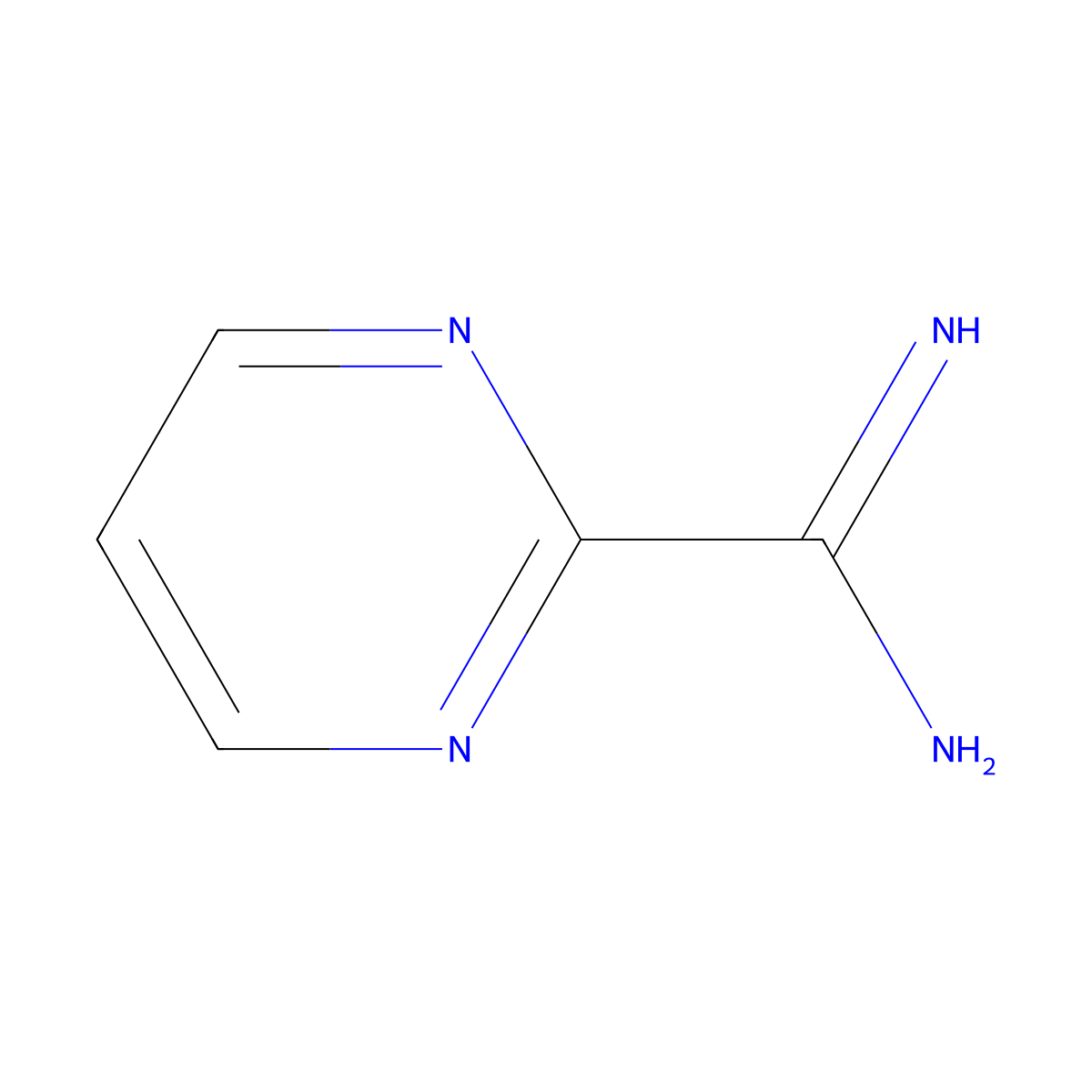 2-Pyrimidinecarboximidamide molecular structure, CAS 45695-56-5
