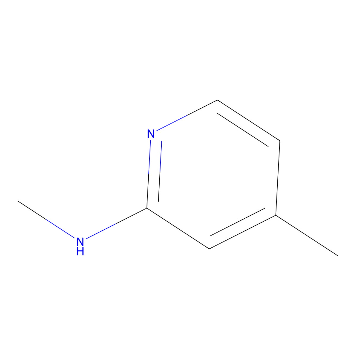 N,4-dimethylpyridin-2-amine molecular structure, CAS 45699-12-5