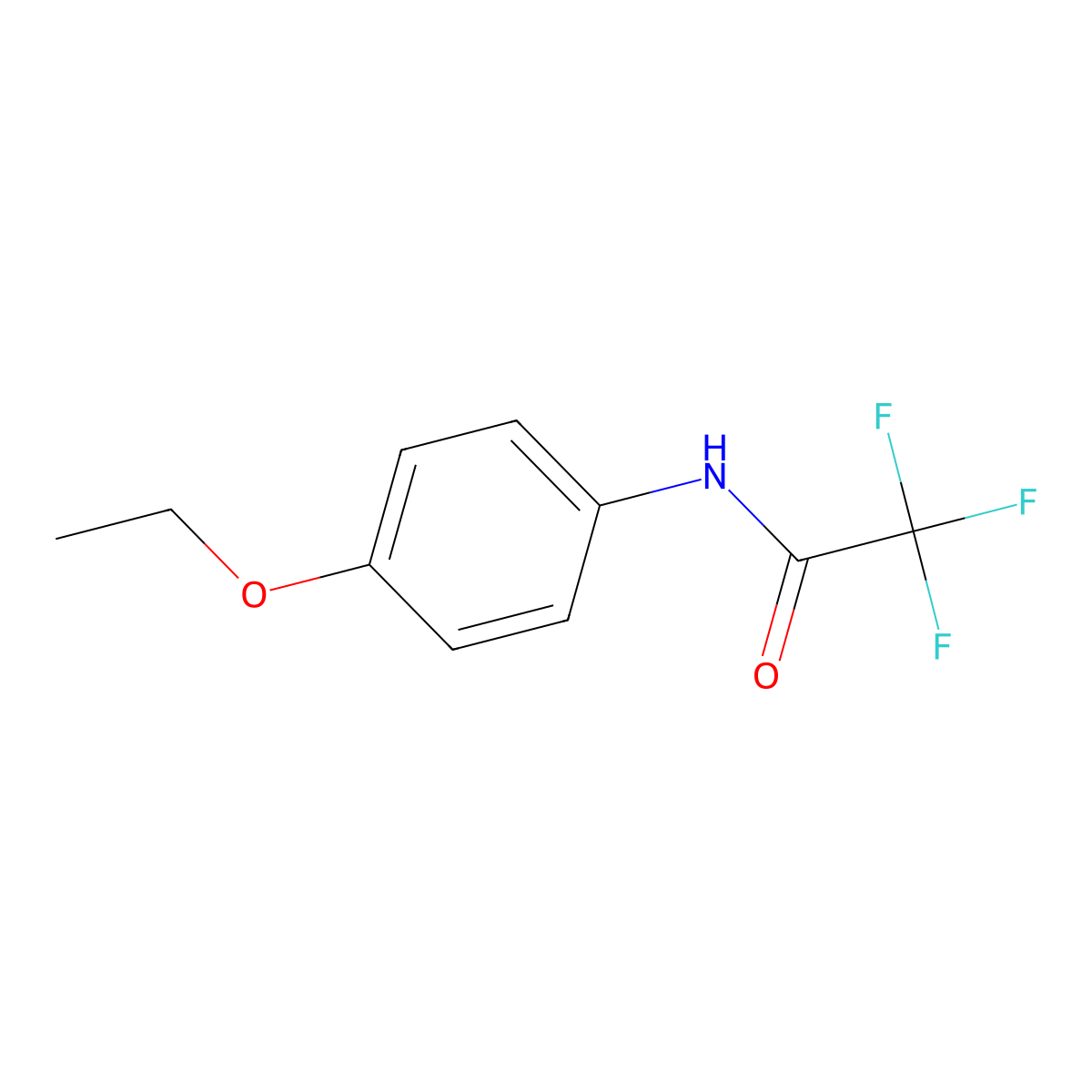 N-(4-Ethoxyphenyl)-2,2,2-trifluoroacetamide molecular structure, CAS 457-53-4