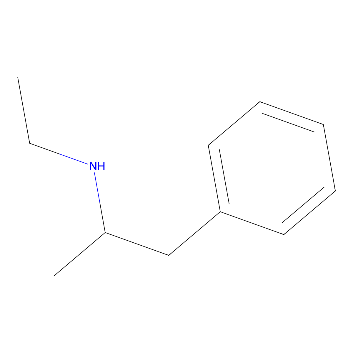 N-Ethylamphetamine molecular structure, CAS 457-87-4