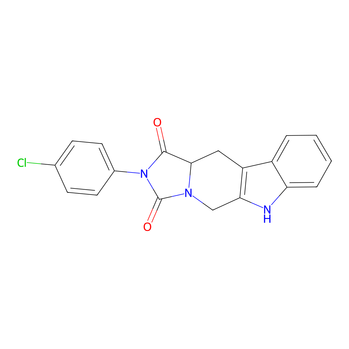 2-(4-chlorophenyl)-5,6,11,11a-tetrahydro-1H-imidazo[1',5':1,6]pyrido[3,4-b]indole-1,3(2H)-dione molecular structure, CAS 457049-99-9