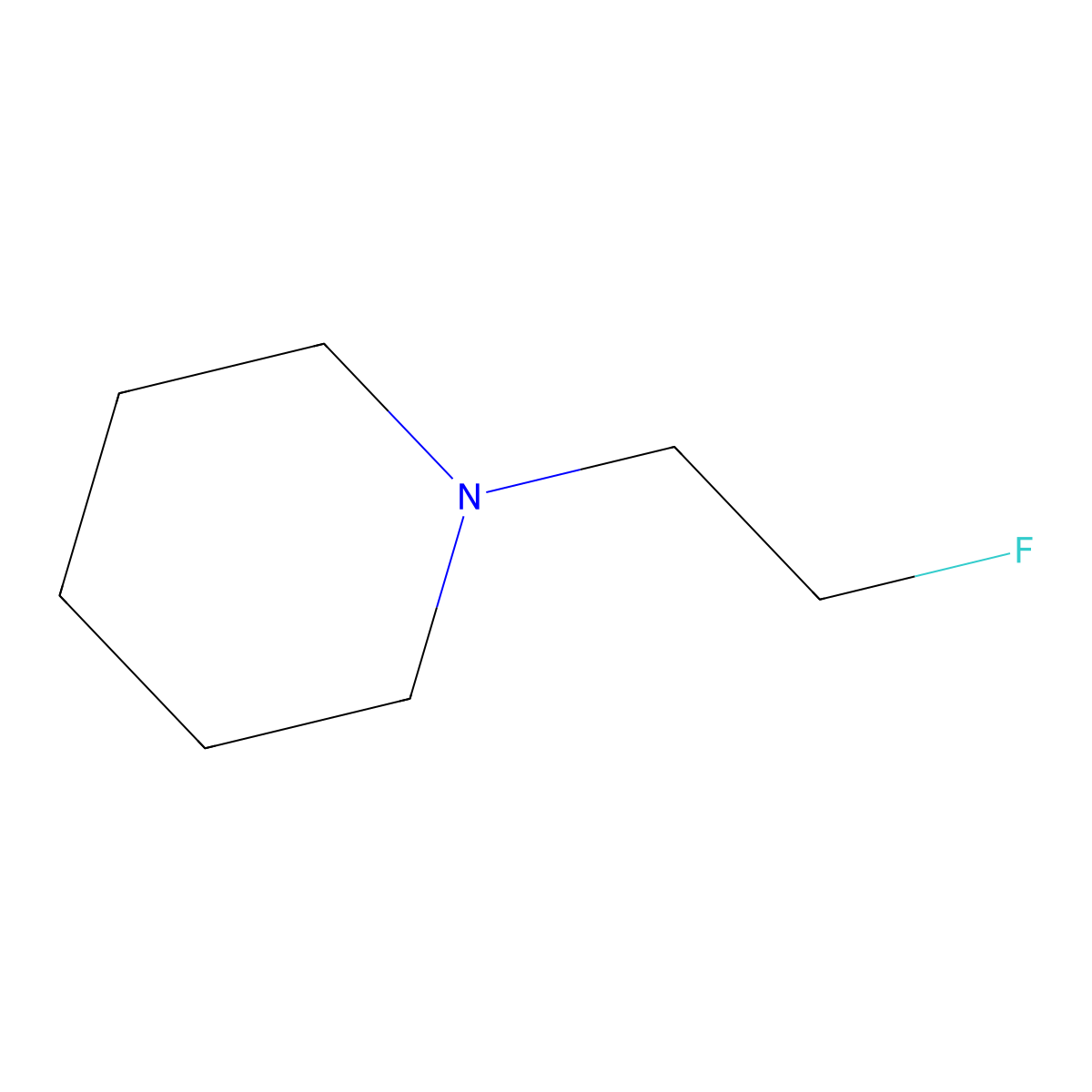 1-(2-Fluoroethyl)piperidine molecular structure, CAS 45705-52-0