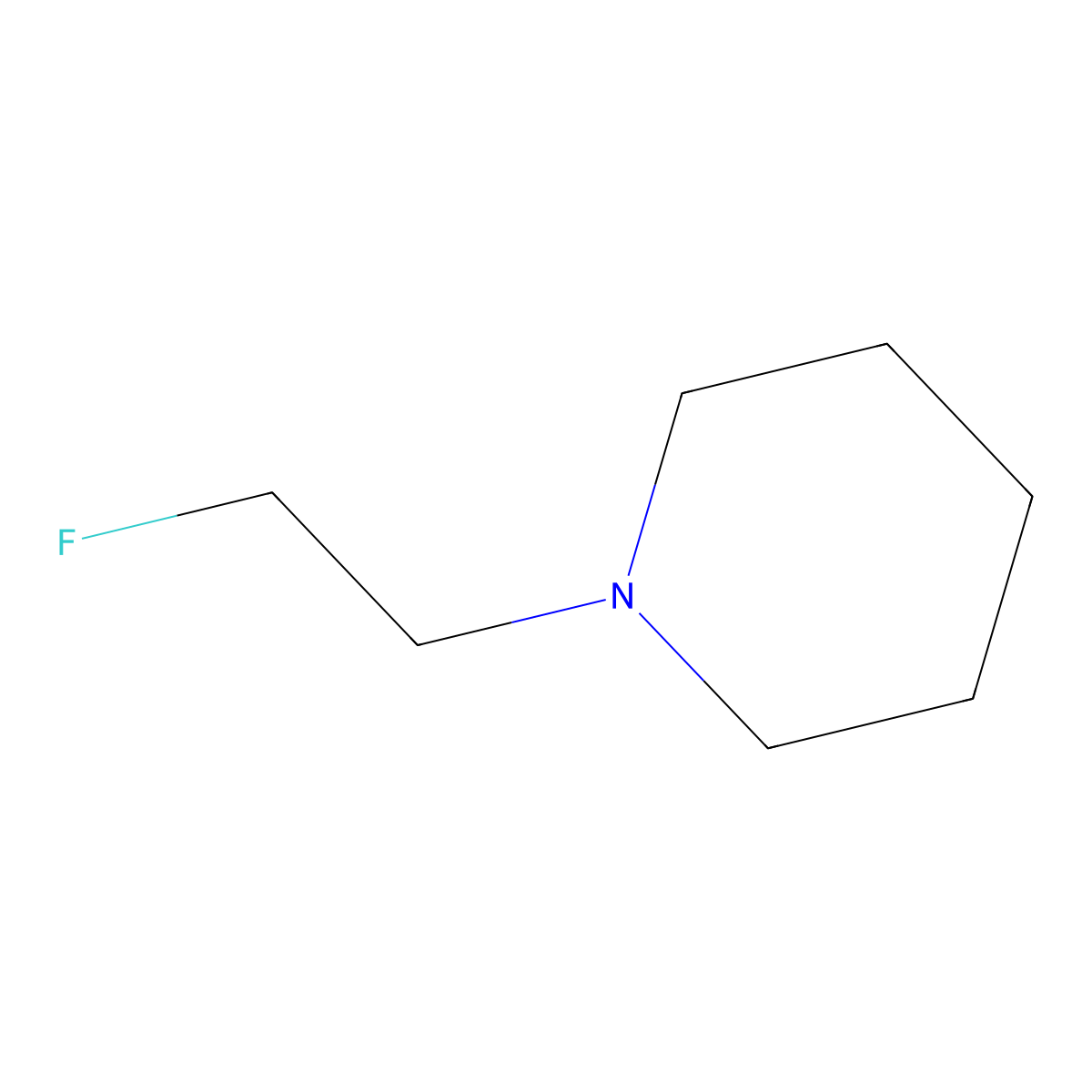 1-(2-Fluoroethyl)piperidine molecular structure, CAS 45705-52-0