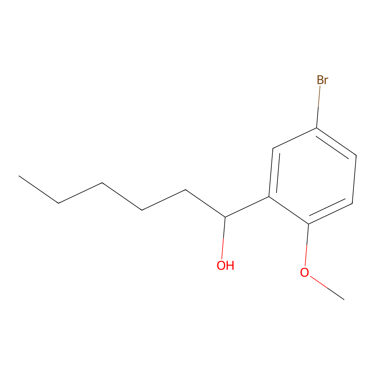 1-(5-Bromo-2-methoxyphenyl)hexan-1-ol molecular structure, CAS 457051-11-5