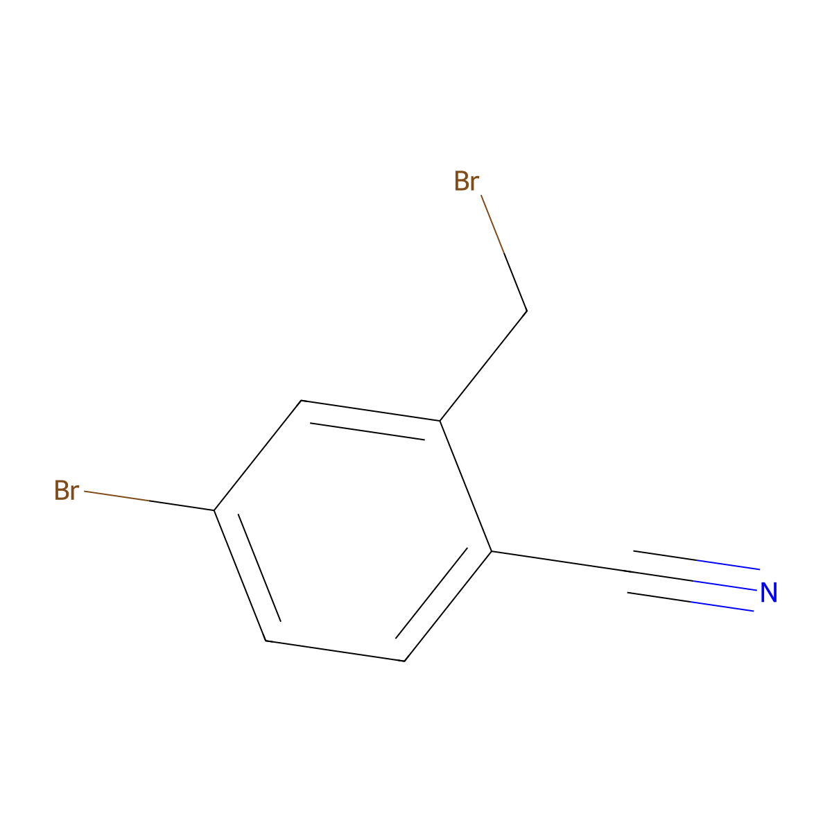 4-Bromo-2-(bromomethyl)benzonitrile molecular structure, CAS 457051-12-6