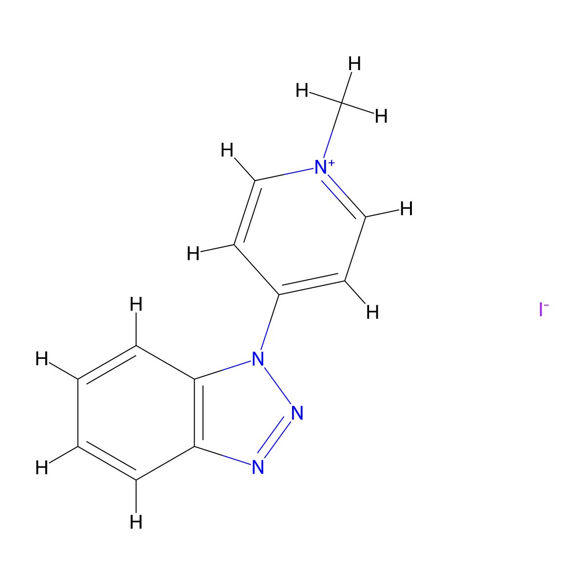 4-(1H-Benzo[d][1,2,3]triazol-1-yl)-1-methylpyridin-1-ium iodide molecular structure, CAS 457051-53-5