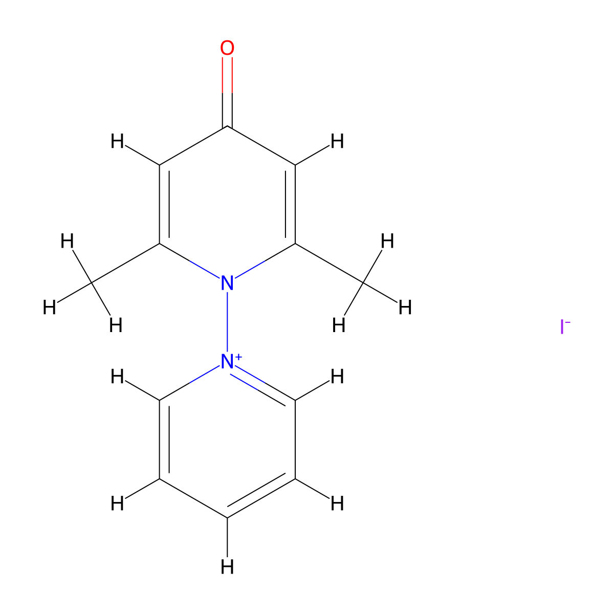 1-(2,6-Dimethyl-4-oxo-1(4H)-pyridinyl)pyridinium iodide molecular structure, CAS 457051-61-5
