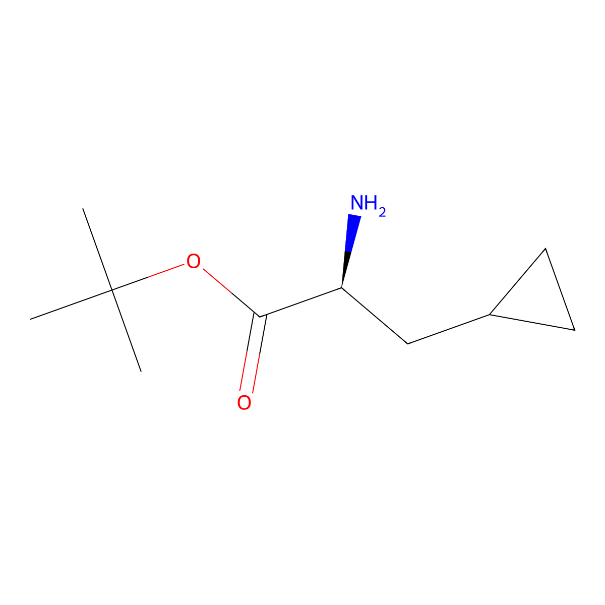(S)-tert-Butyl 2-amino-3-cyclopropylpropanoate molecular structure, CAS 457059-27-7