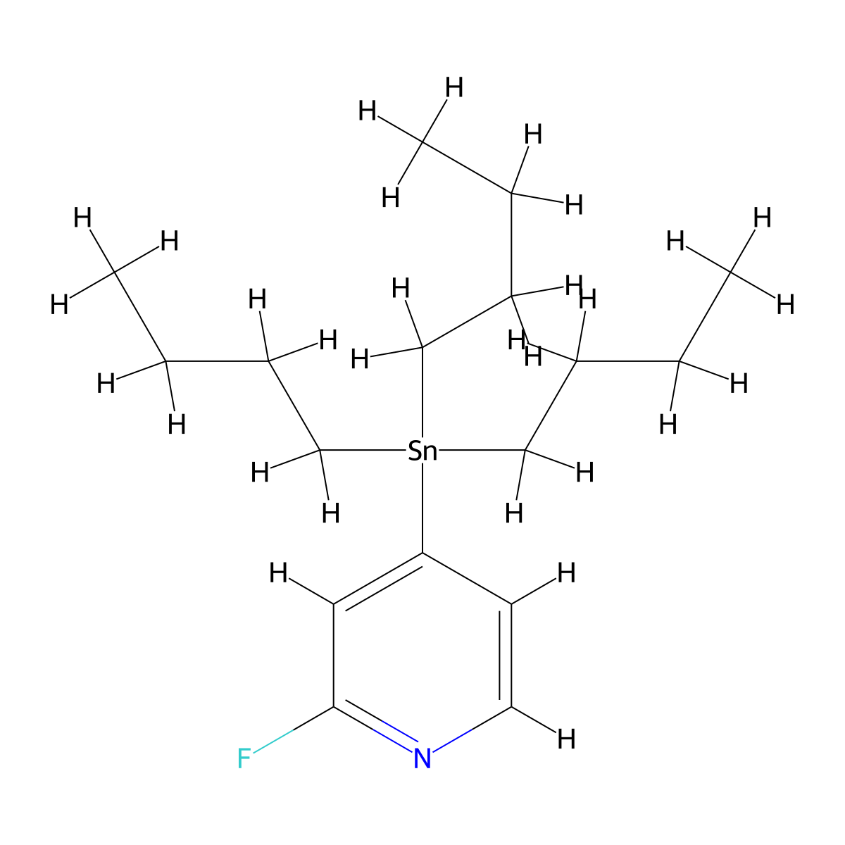 2-Fluoro-4-(tributylstannyl)pyridine molecular structure, CAS 457061-31-3
