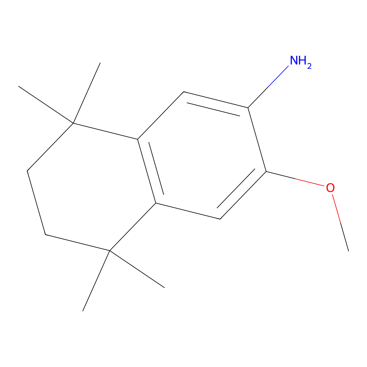 3-Methoxy-5,5,8,8-tetramethyl-5,6,7,8-tetrahydronaphthalen-2-amine molecular structure, CAS 457065-49-5