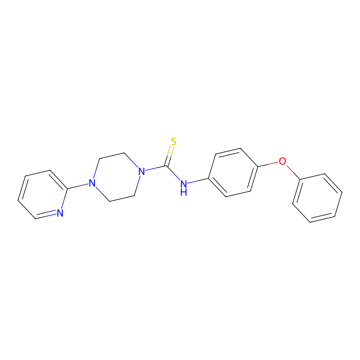 N-(4-phenoxyphenyl)-4-pyridin-2-ylpiperazine-1-carbothioamide molecular structure, CAS 457079-49-1