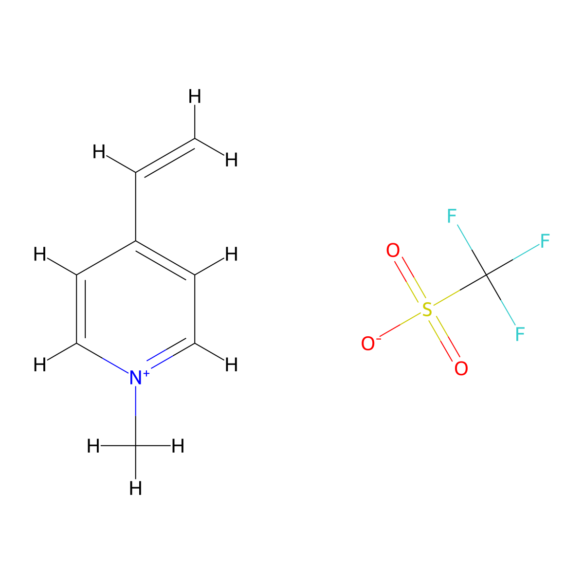 4-Ethenyl-1-methylpyridin-1-ium;trifluoromethanesulfonate molecular structure, CAS 45708-68-7