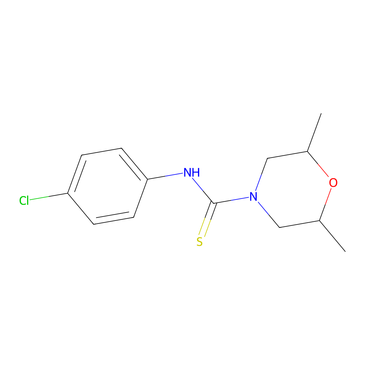 N-(4-chlorophenyl)-2,6-dimethylmorpholine-4-carbothioamide molecular structure, CAS 457092-69-2
