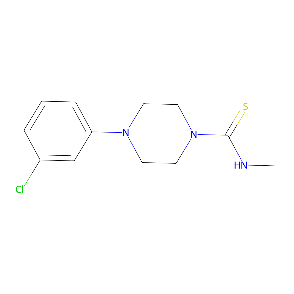 4-(3-chlorophenyl)-N-methylpiperazine-1-carbothioamide molecular structure, CAS 457093-73-1