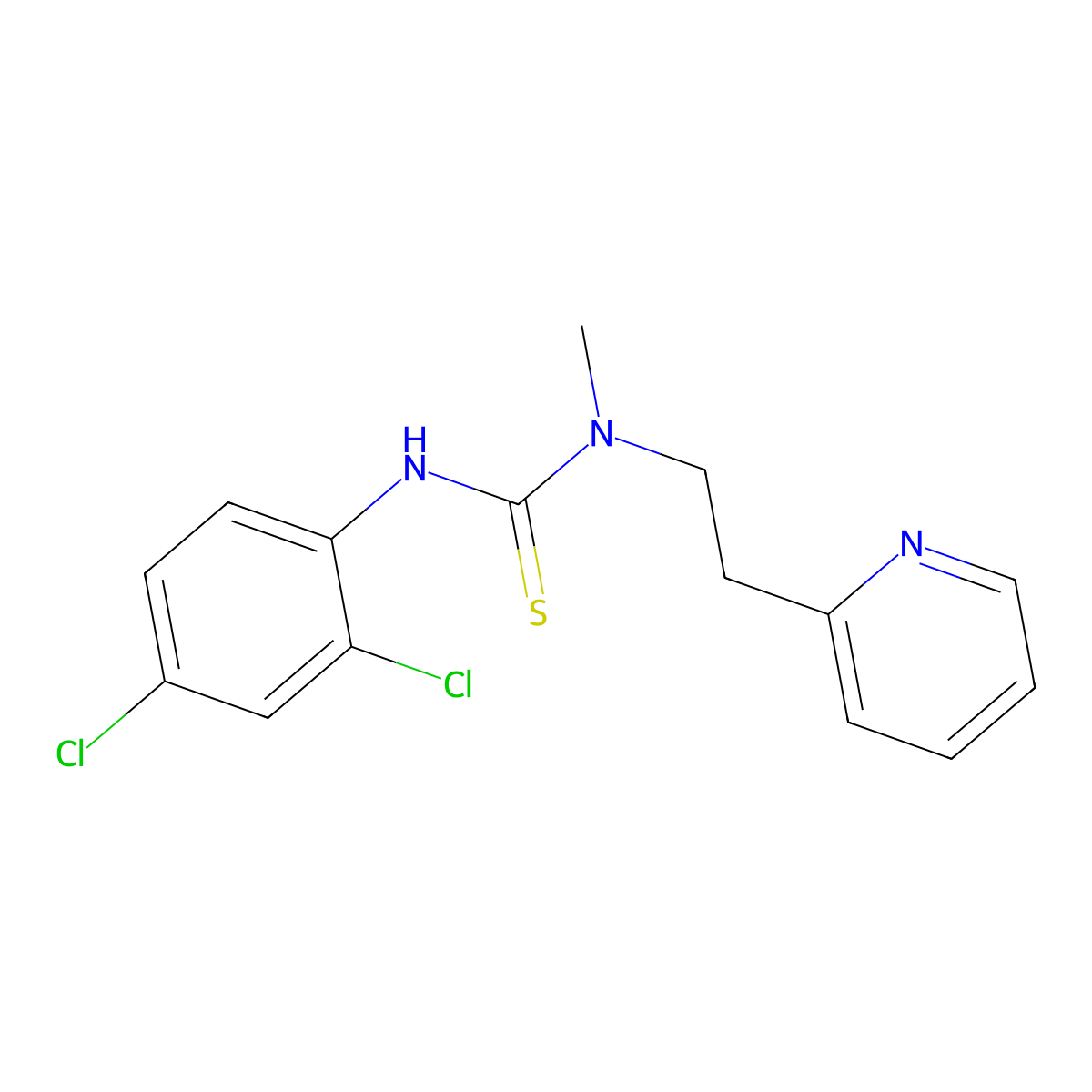 N'-(2,4-dichlorophenyl)-N-methyl-N-[2-(2-pyridinyl)ethyl]thiourea molecular structure, CAS 457096-09-2