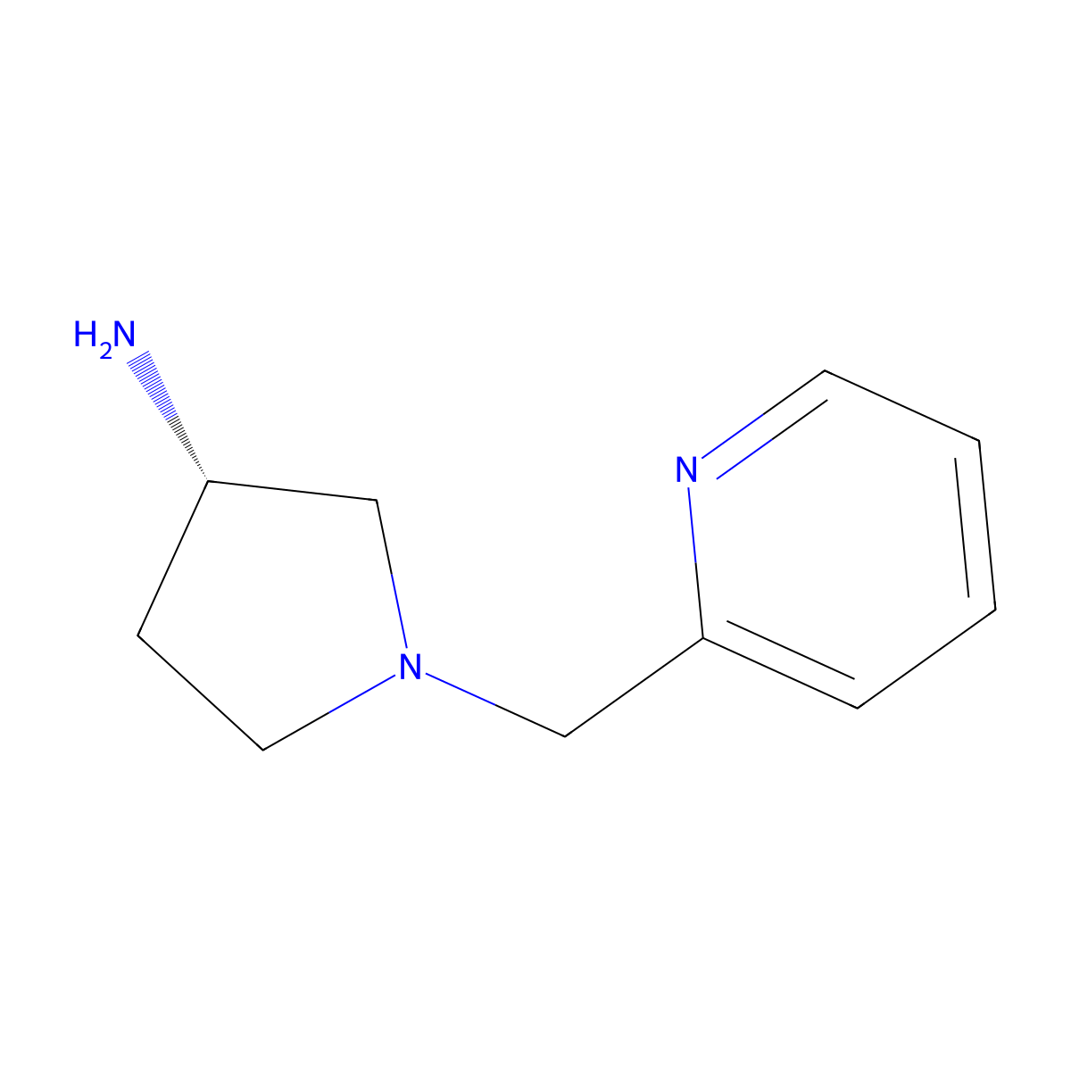 (3S)-1-(pyridin-2-ylmethyl)pyrrolidin-3-amine molecular structure, CAS 457097-85-7