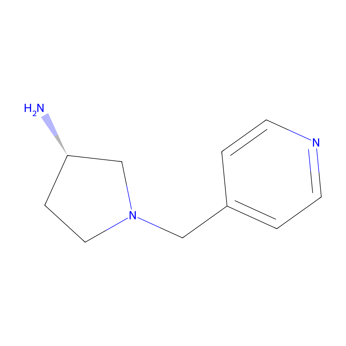 (3S)-1-[(pyridin-4-yl)methyl]pyrrolidin-3-amine molecular structure, CAS 457097-88-0