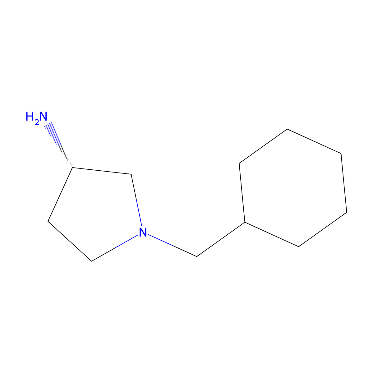 (S)-1-(Cyclohexylmethyl)pyrrolidin-3-amine molecular structure, CAS 457097-91-5
