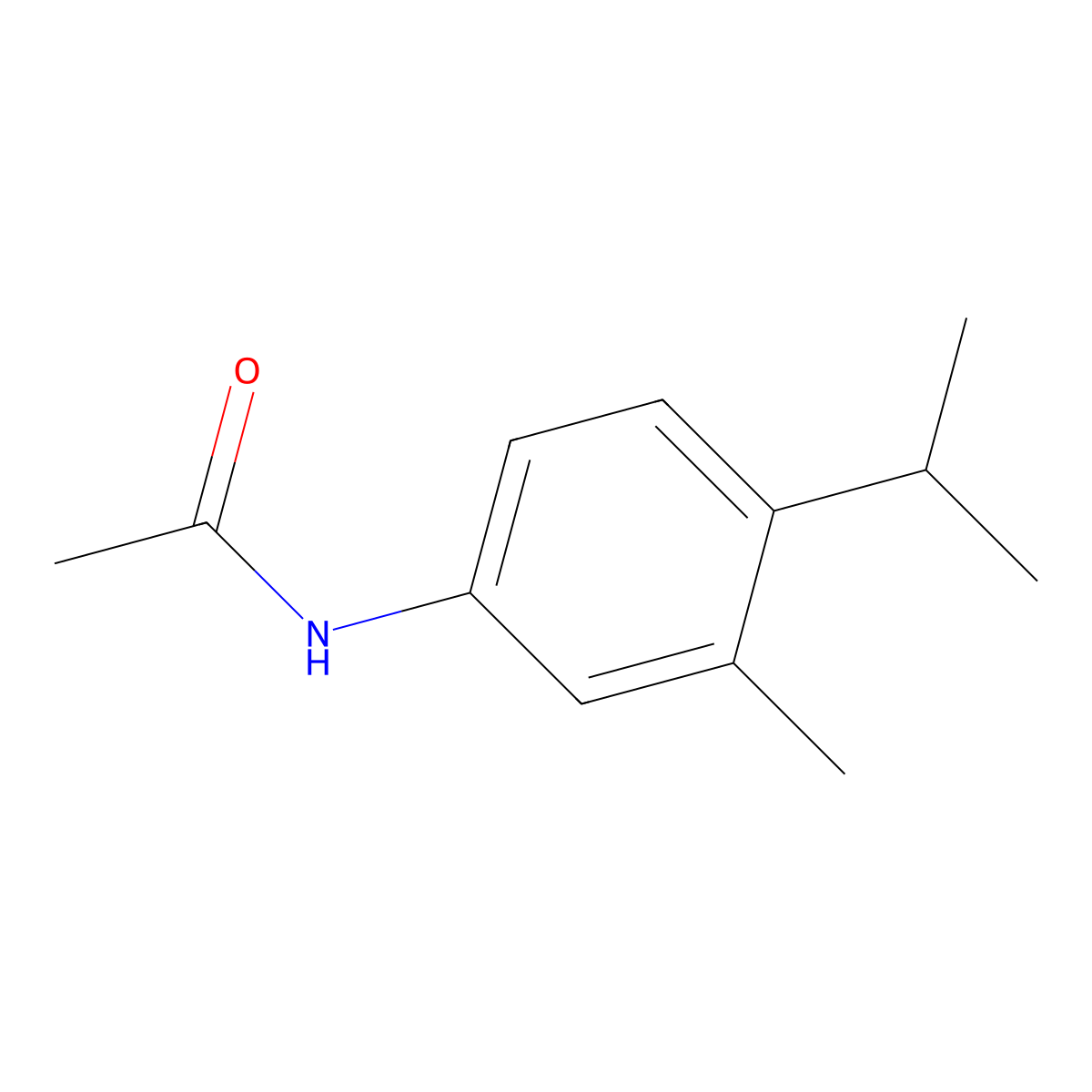 N-(4-isopropyl-3-methylphenyl)acetamide molecular structure, CAS 4571-12-4