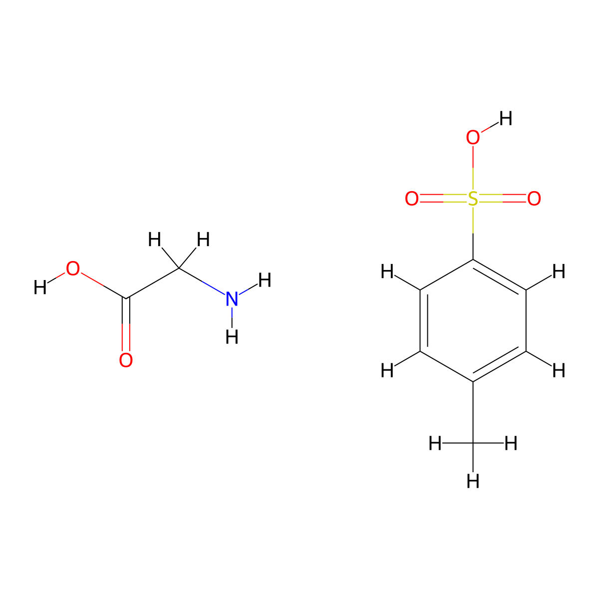 Glycine, 4-methylbenzenesulfonate molecular structure, CAS 4571-30-6
