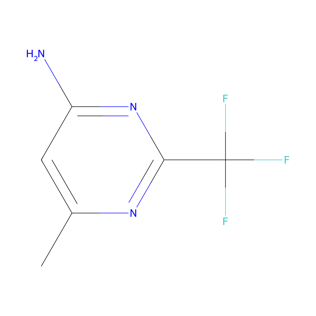 6-Methyl-2-(trifluoromethyl)pyrimidin-4-amine molecular structure, CAS 4571-65-7