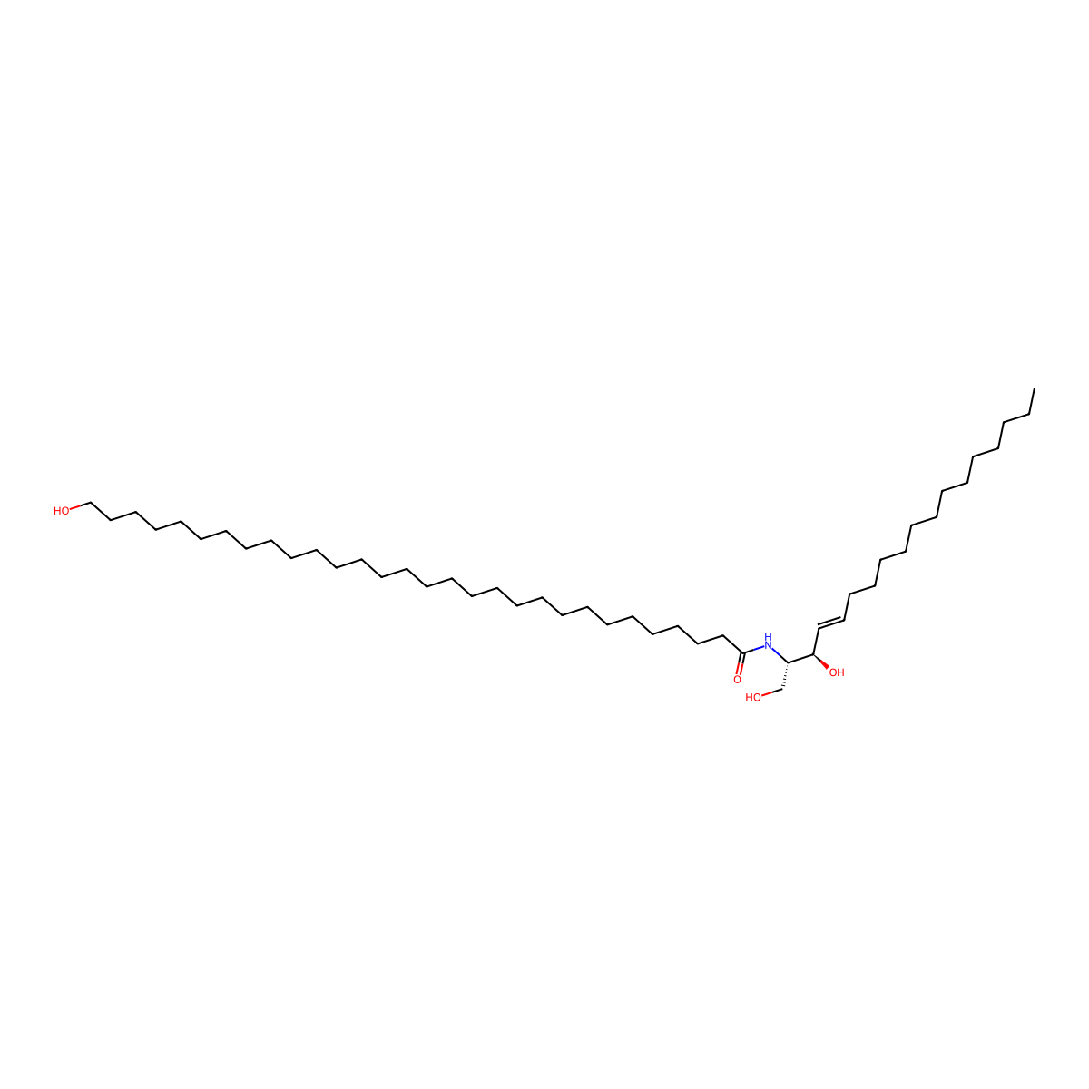 N-[(E,2S,3R)-1,3-dihydroxyoctadec-4-en-2-yl]-30-hydroxytriacontanamide molecular structure, CAS 457100-08-2