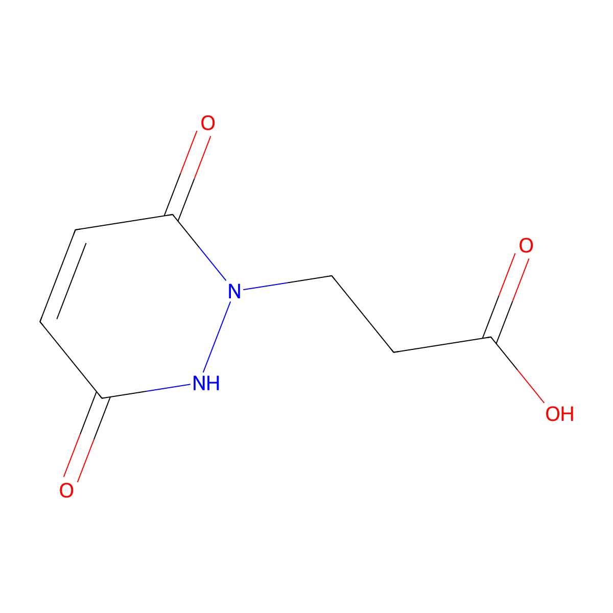 3-(3-Hydroxy-6-oxo-6H-pyridazin-1-yl)-propionic acid molecular structure, CAS 4572-79-6