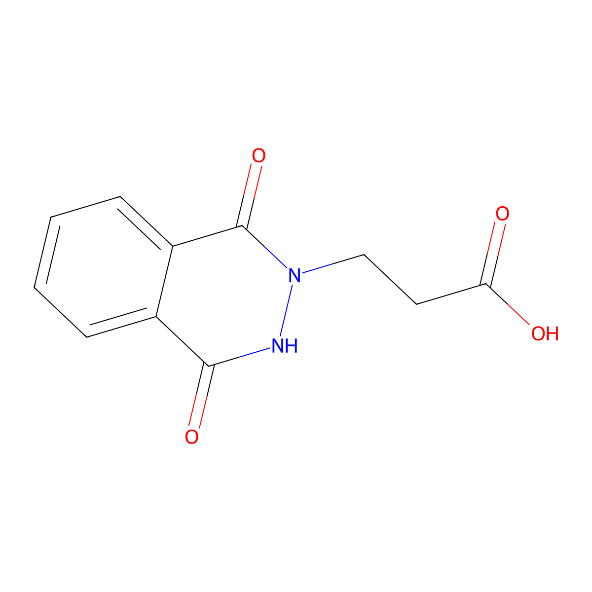 3-(1,4-dioxo-3,4-dihydrophthalazin-2(1H)-yl)propanoic acid molecular structure, CAS 4572-80-9