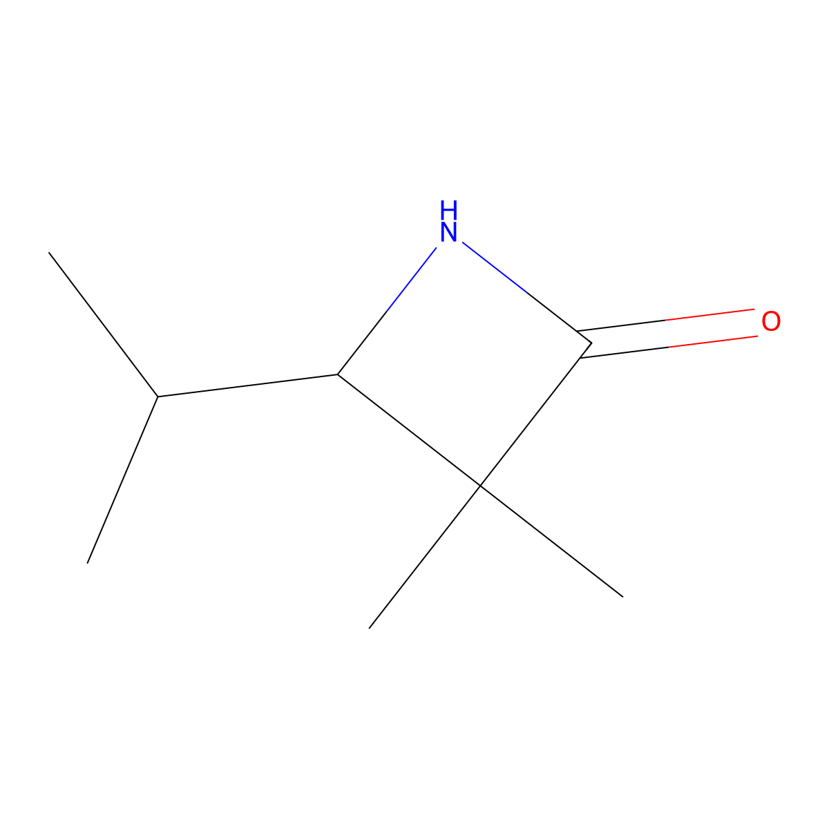3,3-Dimethyl-4-(propan-2-yl)azetidin-2-one molecular structure, CAS 45735-37-3