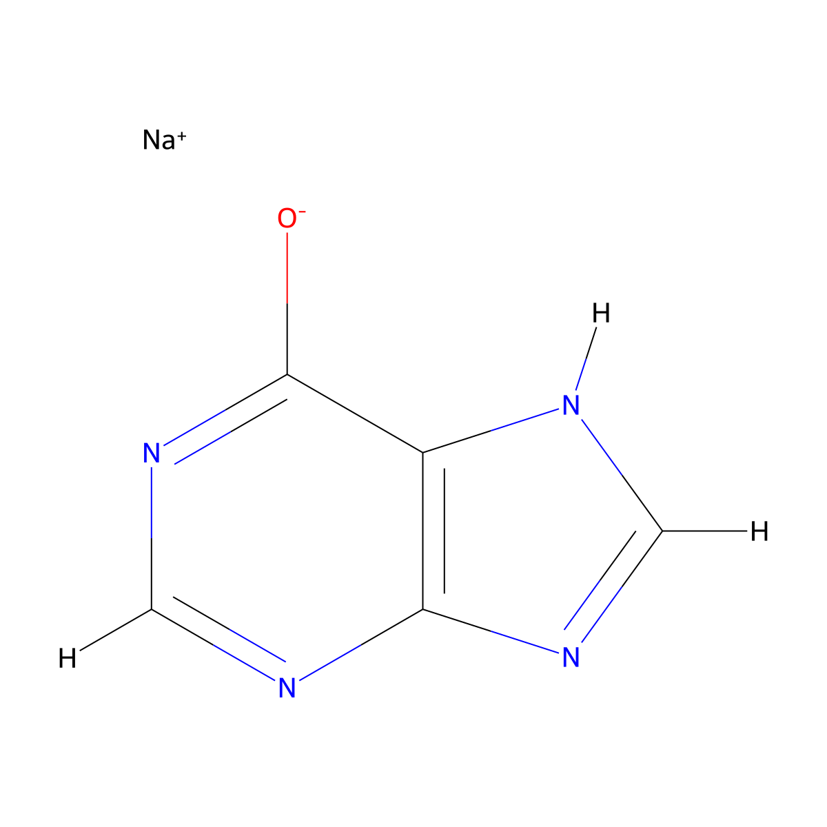 1,2,3,9-Tetrahydro-6H-purin-6-one sodium salt (1:1) molecular structure, CAS 45738-97-4