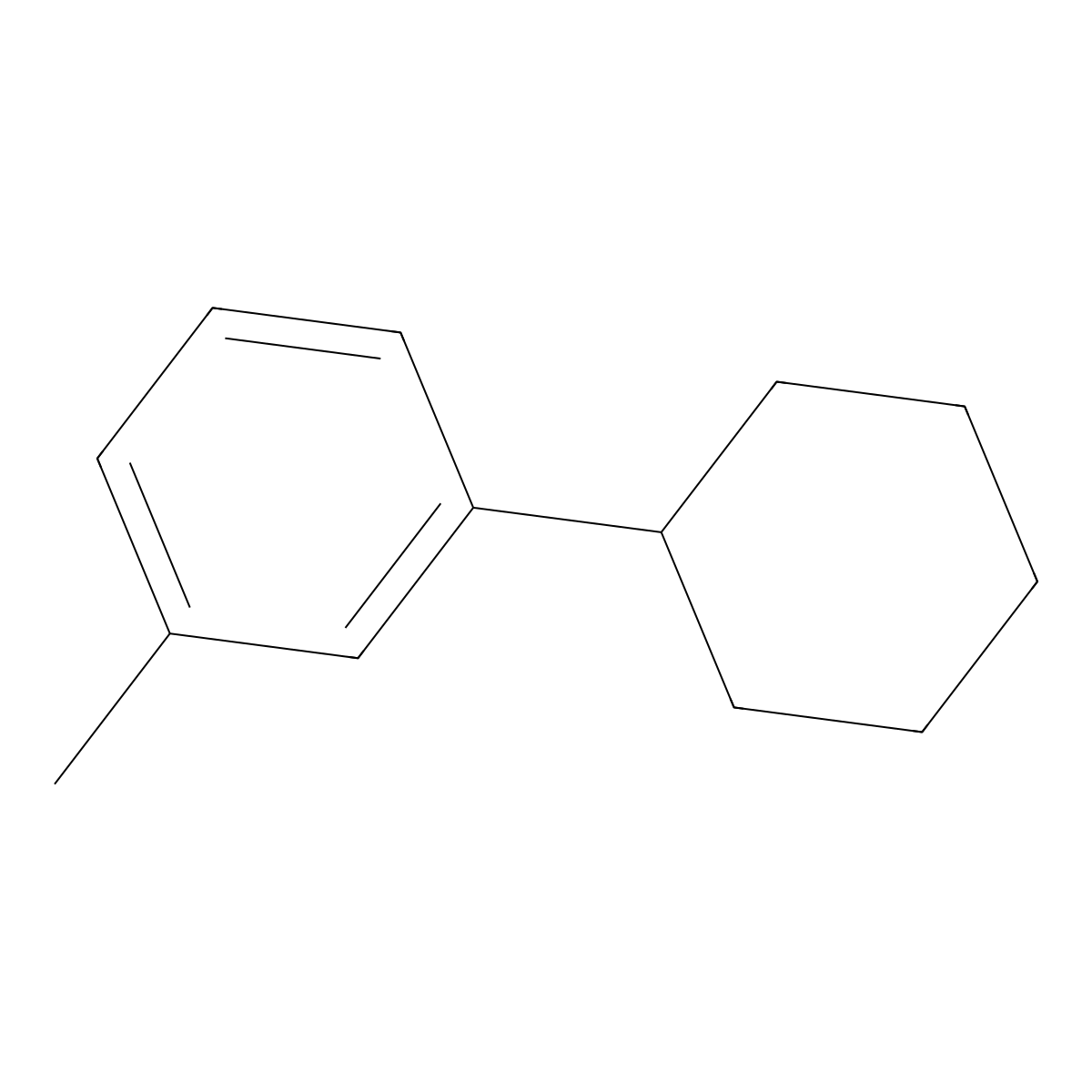 1-Cyclohexyl-3-methylbenzene molecular structure, CAS 4575-46-6