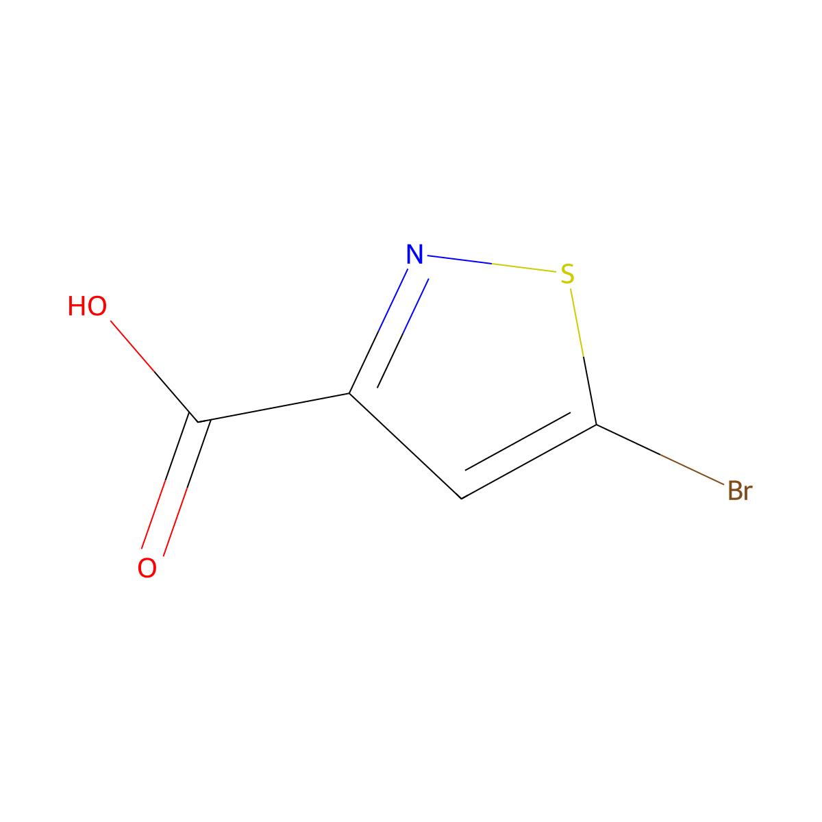 5-Bromo-1,2-thiazole-3-carboxylic acid molecular structure, CAS 4576-89-0
