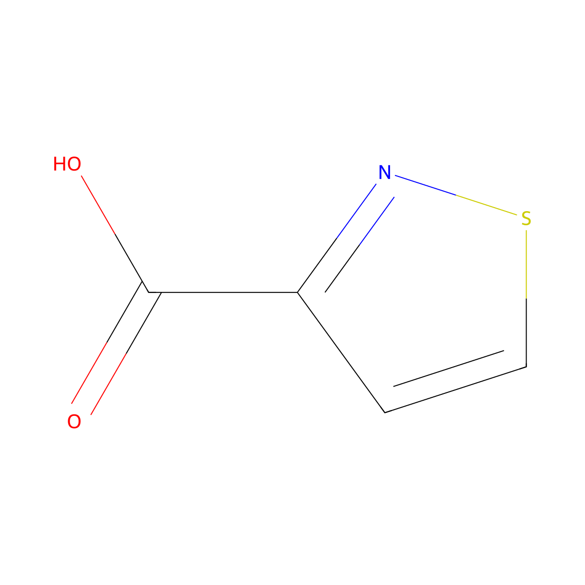 1,2-Thiazole-3-carboxylic acid molecular structure, CAS 4576-90-3