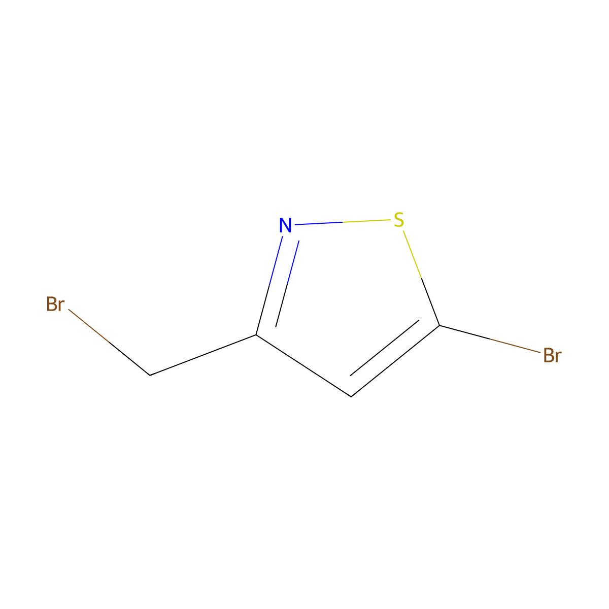 Isothiazole, 5-bromo-3-(bromomethyl)- molecular structure, CAS 4576-94-7