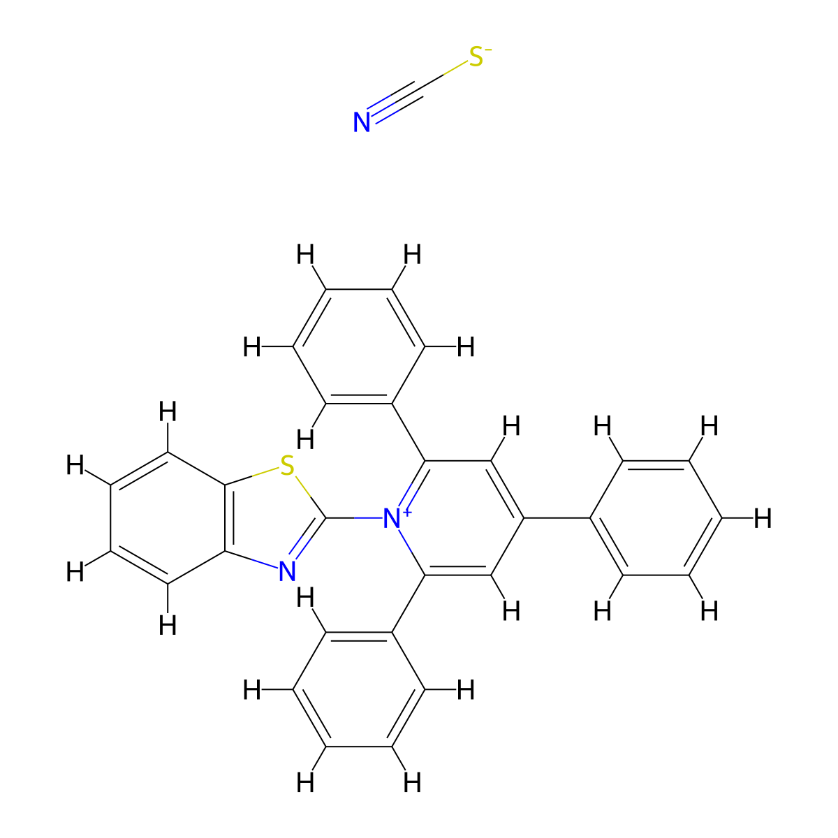 1-(2-Benzothiazolyl)-2,4,6-triphenyl-pyridinium; thiocyanate molecular structure, CAS 457601-33-1