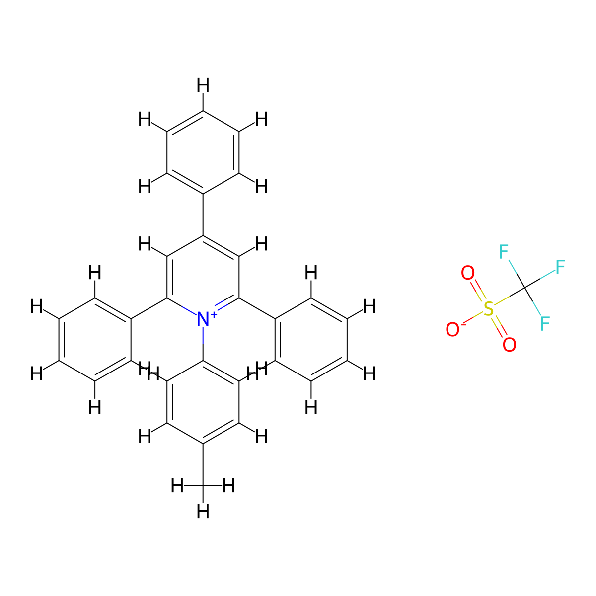 1-(4-Methylphenyl)-2,4,6-triphenylpyridinium trifluoromethanesulfonate molecular structure, CAS 457601-40-0