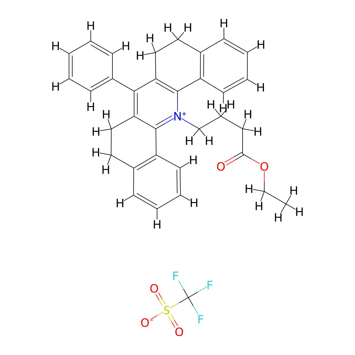 14-(4-Ethoxy-4-oxobutyl)-5,6,8,9-tetrahydro-7-phenyl-dibenz[c,h]acridinium 1,1,1-trifluoromethanesulfonate molecular structure, CAS 457602-08-3