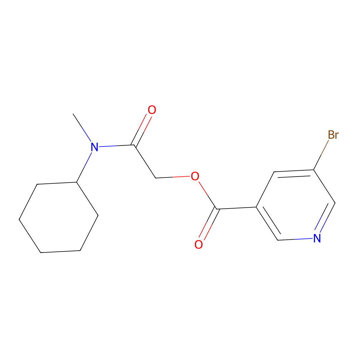 [Cyclohexyl(methyl)carbamoyl]methyl 5-bromopyridine-3-carboxylate molecular structure, CAS 457610-84-3