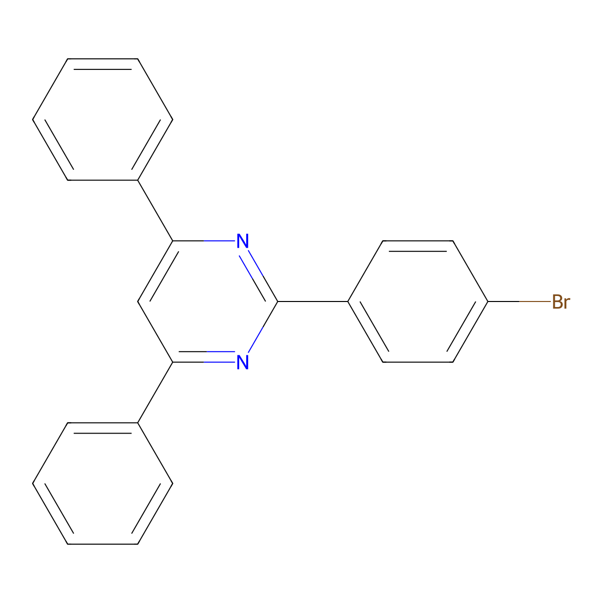 2-(4-Bromophenyl)-4,6-diphenylpyrimidine molecular structure, CAS 457613-56-8