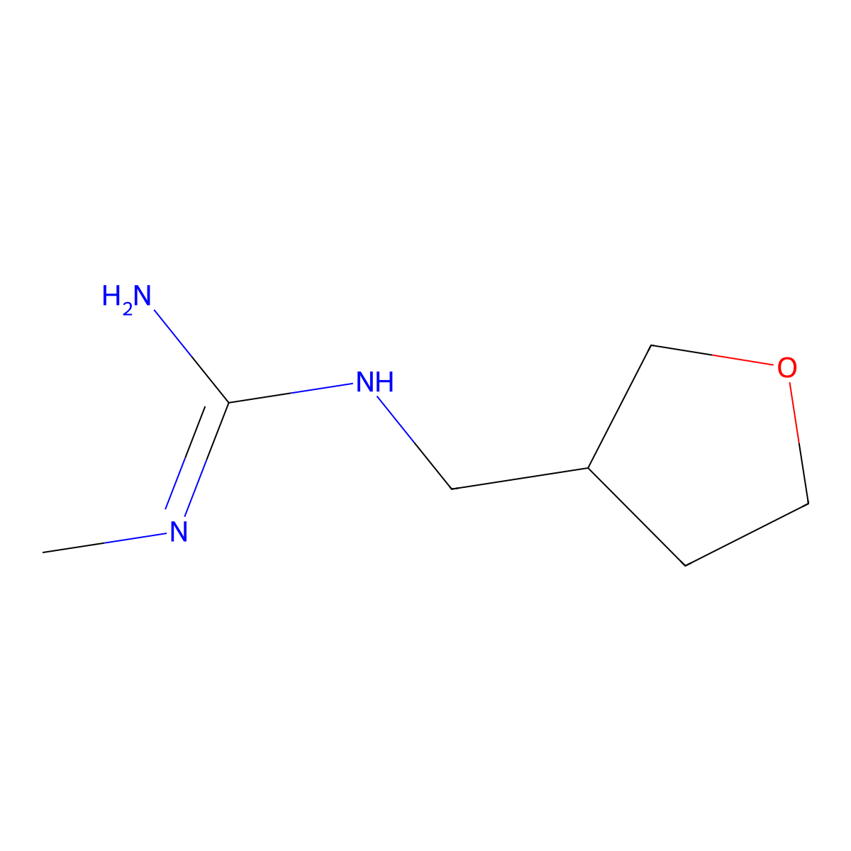 1-Methyl-3-(tetrahydro-3-furylmethyl)guanidine molecular structure, CAS 457614-32-3