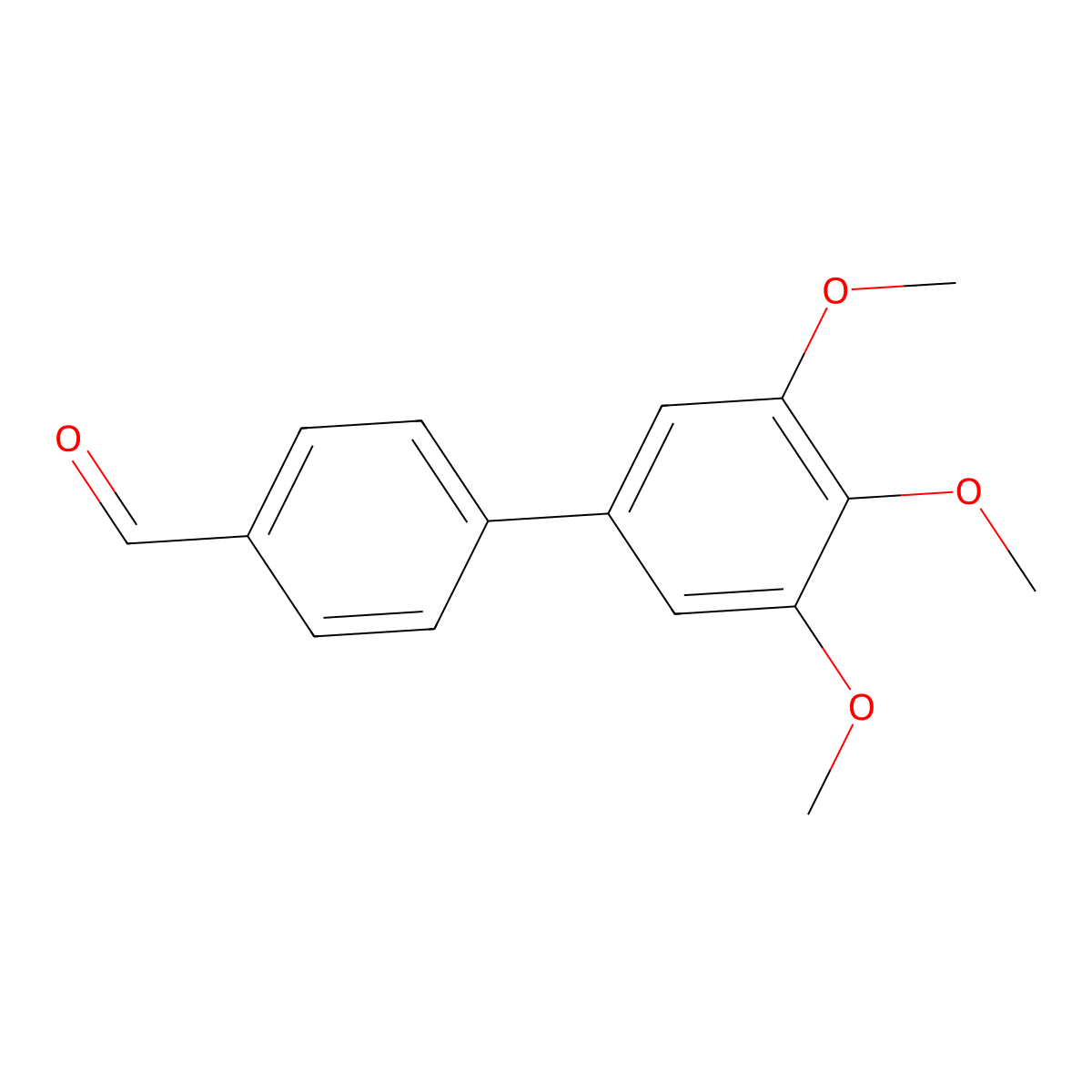 3',4',5'-Trimethoxy-[1,1'-biphenyl]-4-carbaldehyde molecular structure, CAS 457616-23-8